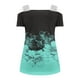 thumbnail image 5 of Mujeres Casual Adelgazante Draw Back Impreso Manga corta Cuello en V Encaje Hombro frío Tops OAVQHLG3B Store lin121212, 5 of 5