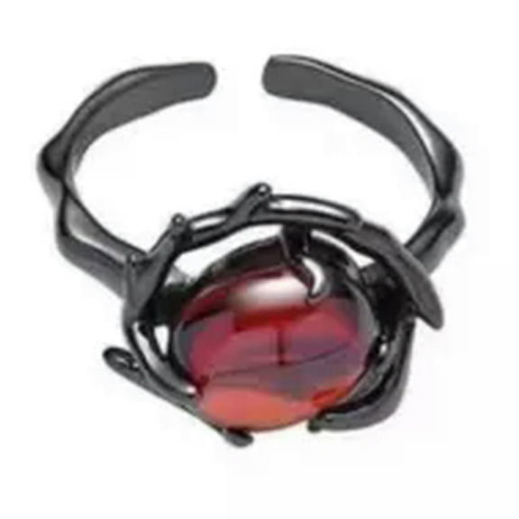 GKNET 1PC Punk, Goth, Emo Ladies Red Stone Ring Thorny vines Ring Thorn Design Sense-Red