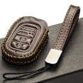 thumbnail image 5 of Vitodeco Leather Key Fob Case Compatible with Honda Civic, Civic Hatchback, Accord, HR-V, CRV, Pilot, Passport 2023 - 2026(4-Button, Brown), 5 of 6