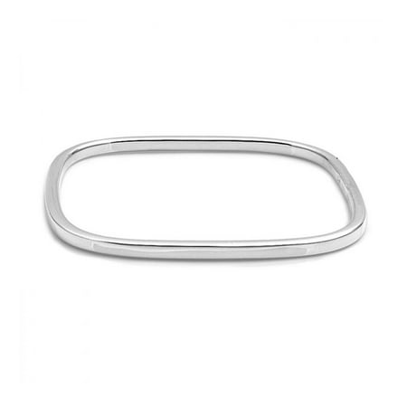 925 Sterling Silver Square Bangle Bracelet 3 X 60 X 60MM