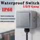 thumbnail image 5 of Interruptor de Luz de Pared Exterior de 2 Vías, Resistente Al Agua IP66, con Pulsador de 3 Posiciones, 16 A, A Prueba de Polvo, para Casa y Jardín., 5 of 9