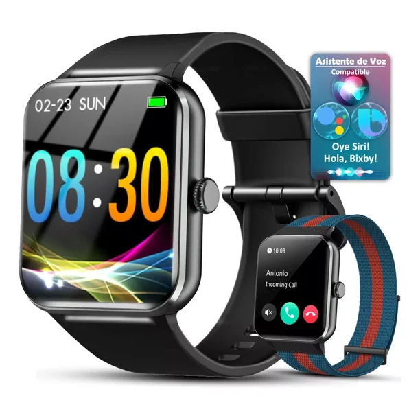 Reloj Inteligente Smartwatch Blackview W10 1.85" TFT Ip68 Color De La Caja Negro Smart Watch R50 Para Mujer Dama Hombre Caballero Con Llamada Bluetooth Asistente Voz Impermeable Deportivo Calculadora