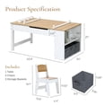 thumbnail image 5 of LuxenHome Activity Children Table with Storage Bookcase and 2 Chairs Set, 5 of 8
