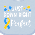 thumbnail image 4 of Inktastic Just Down Right Perfect Down Syndrome Awareness Ribbon Boys or Girls Baby Bib, 4 of 4