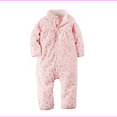 thumbnail image 2 of Carters Baby Clothing Outfit Girls Zip-Up Glitter Print Jumpsuit Pink Hearts, 2 of 2