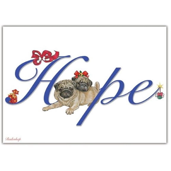 Pipsqueak Productions  Pug Hope Christmas Boxed Cards - Pack of 10