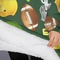 thumbnail image 3 of Oversized Wearable Blanket Hoodie,Green Football Helmets and Balls Pattern Sherpa Blanket Hoodie with Super Pockets,Super Warm Fuzzy Pullover for Women & Men, 3 of 6