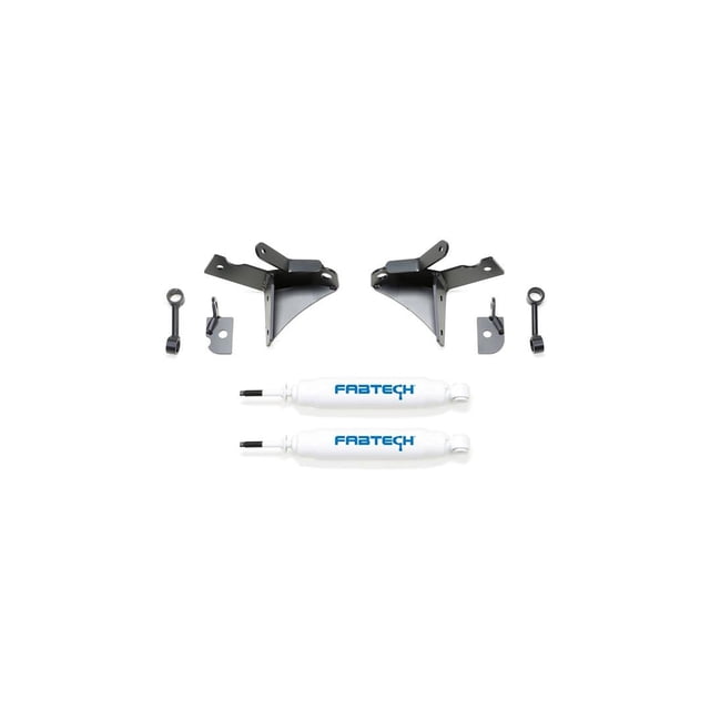 Fabtech Motorsports Multiple Shock Absorber Kit FTS23126 Dual Shock Absorber System; 7 Inch Lift; Black Bracket/White Shock Absorbers