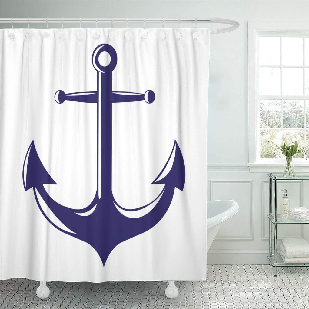 Yusdecor Brand Black Boat Anchor Blue Antique Branding Clip Bathroom Decor Bath Shower Curtain 60x72 Inch Walmart Canada