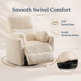 thumbnail image 4 of Adult Sherpa Nursery Power Swivel and USB Charging Recliners with 2 Removable Pillows, Beige, 4 of 10