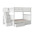 thumbnail image 3 of AFI Lit Superposé Double sur Double en Bois Massif avec Escalier et Rangement, Blanc, 3 of 7