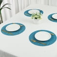 thumbnail image 7 of REGALWOVEN Round Placemats Set of 6 Placemats for Kitchen Dining Table Decor Washable Table Placemats Wipeable Table Mat Blue 14*14in, 7 of 7