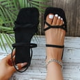 thumbnail image 2 of Bibifish Womens Flat Slide Minimalist Crisscross Thin Strap Ladies Sandals Summer Sleek Street Everyday Casual Outdoor Walking Sandals, 2 of 9