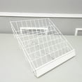 thumbnail image 4 of FixtureDisplays® 4-Tier 18.4 x 16.6 x 14.5" Wire Display Rack Literature Brochure Magazine Stand Book Tabletop Rack, 2.5" Deep Open Shelves Book Rack Signing 119361-WHITE, 4 of 12
