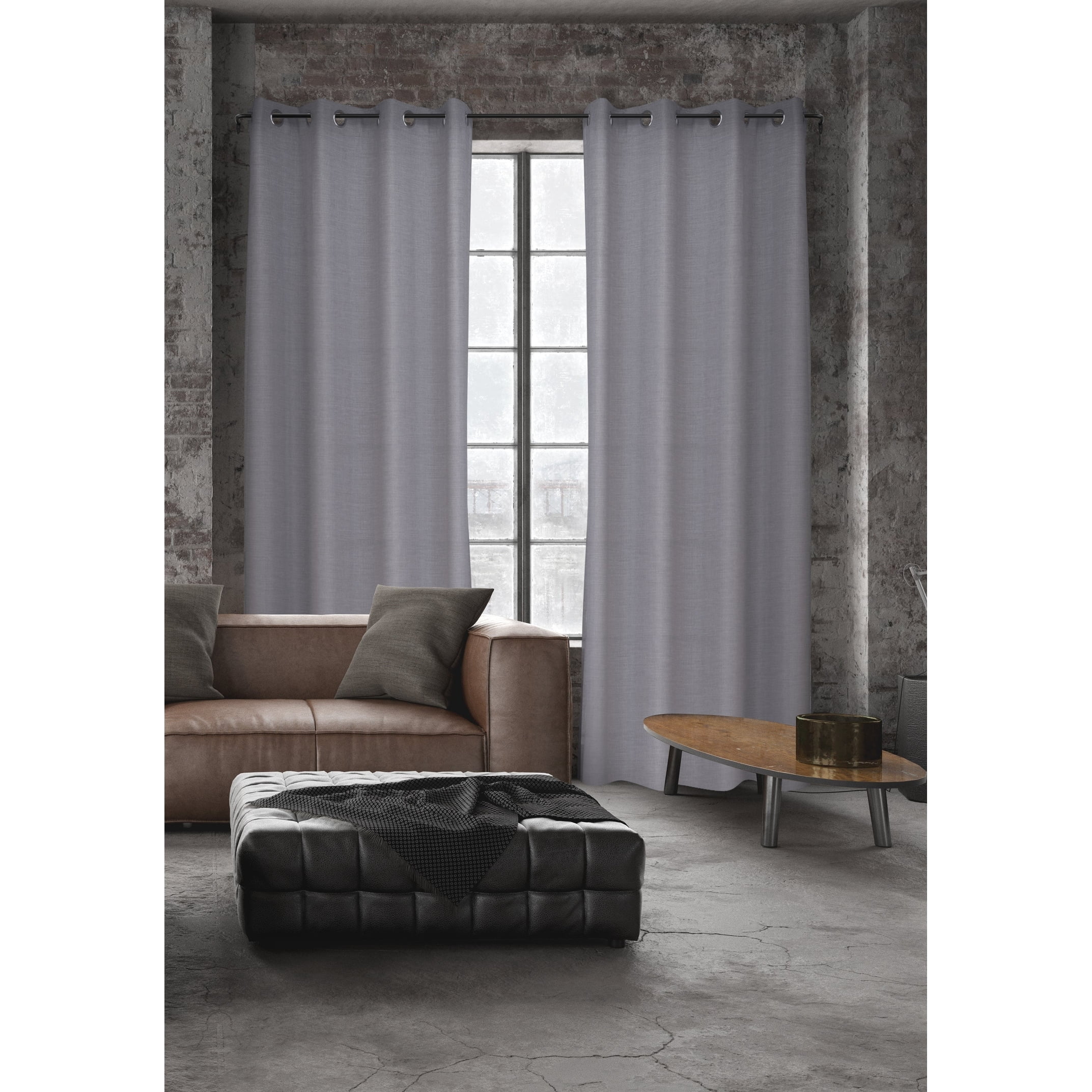 3/4" Drapery Core Curtain Rod_Matte Black 84"-120"