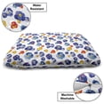 thumbnail image 3 of Flower Pet Bed, Nature Botanic Design Colored Violet Floral Tiny Flowers Art Print, Chew Resistant Pad for Dogs and Cats Cushion with Removable Cover, 24" x 39", Dark Blue Orange, by Ambesonne, 3 of 4