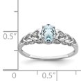 thumbnail image 2 of 925 Sterling Silver Rhodium-Plated Aquamarine and Diamond Ring Size 5, 2 of 6
