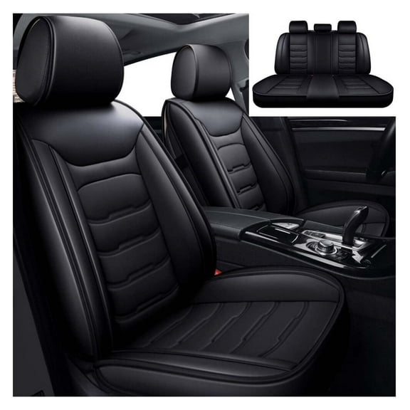 WaiRitoday Compatible with Toyota Tacoma Leather Car 5 Seat Cover Front Rear Full Set Cushion Protector