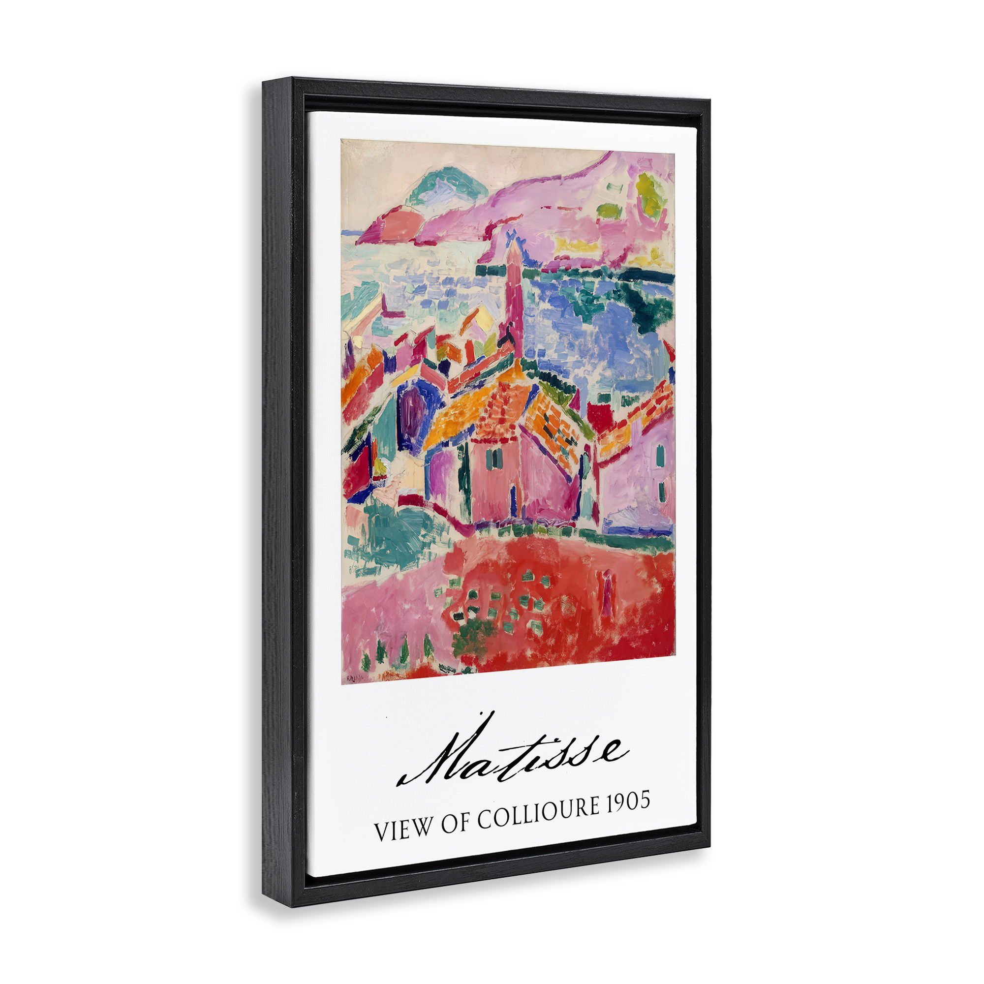 View Of Collioure Black Framed Floater Canvas Wall Art, design by Vintage Hustle