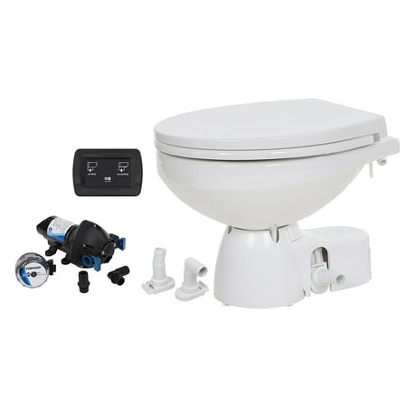 Jabsco Quiet Flush E2 Raw Water Toilet Regular Bowl - 12V - Soft Close Lid