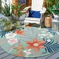 thumbnail image 2 of SAFAVIEH Cabana Caris Floral Indoor/Outdoor Area Rug, Green/Rust, 4' x 4' Round, 2 of 8