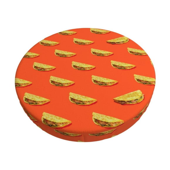 Disketp tortilla tacos Funda Redonda para Taburete, Funda de Cojín para Silla de Bar Suave y Elástica-12 inch