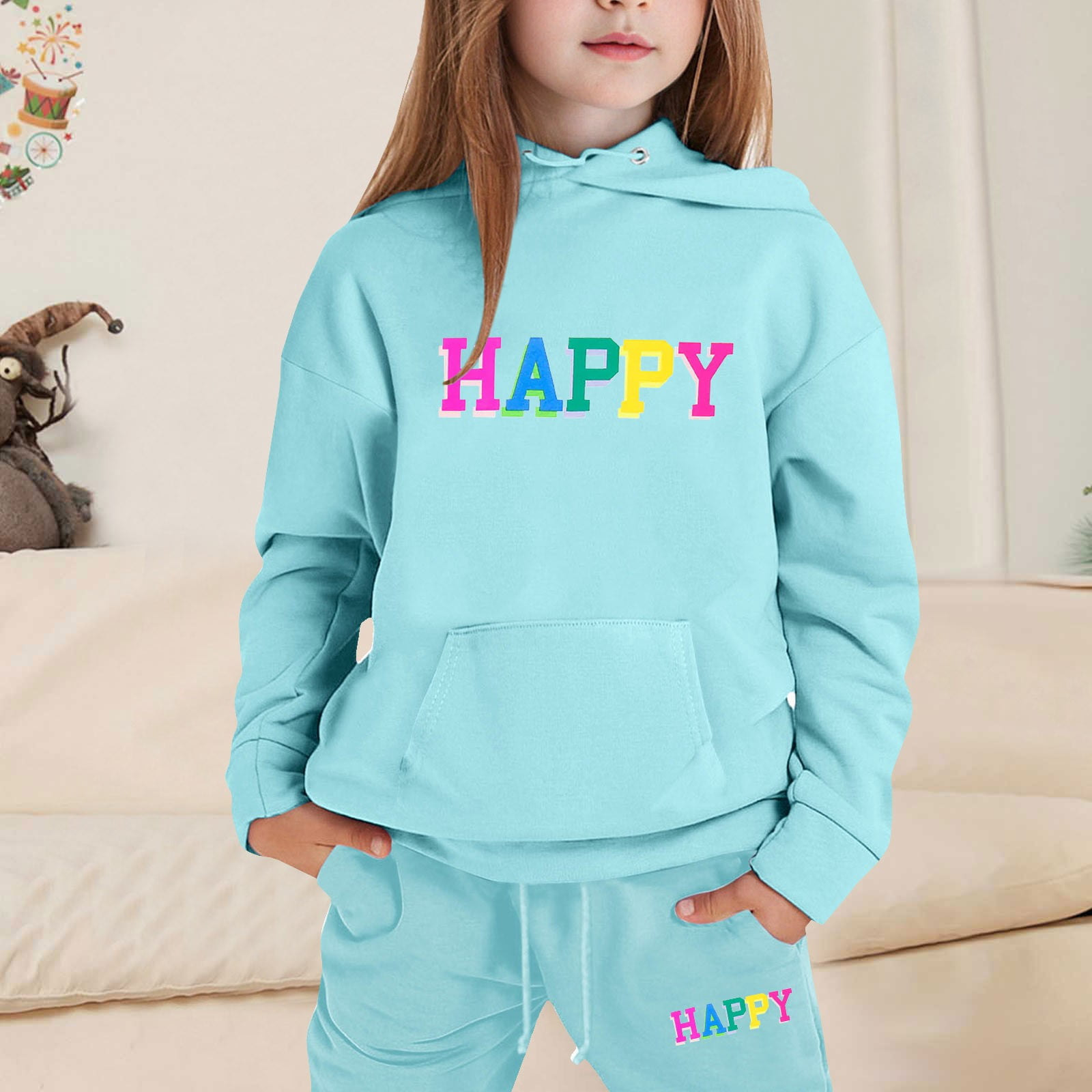 Ensemble Survêtement 2 Pièces Enfant - Sweat à Capuche + Pantalon - Motif Océan - Pour Garçons Et Filles