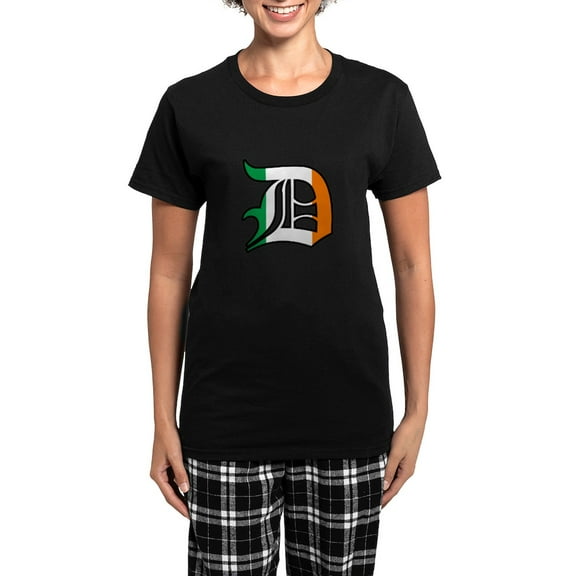 CafePress - Detroit Irish D Women's Dark Pajamas - Women's Short Sleeve Print T-Shirt and Pants Dark Cotton Pajama Set