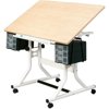 Alvin Art Drawing and Hobby Table White Base with Maple Woodgrain Top