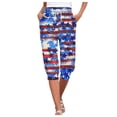 thumbnail image 1 of YDLCAFD Capris For Women Print Pants Bottom High Waist Drawstring Joggers, 1 of 5