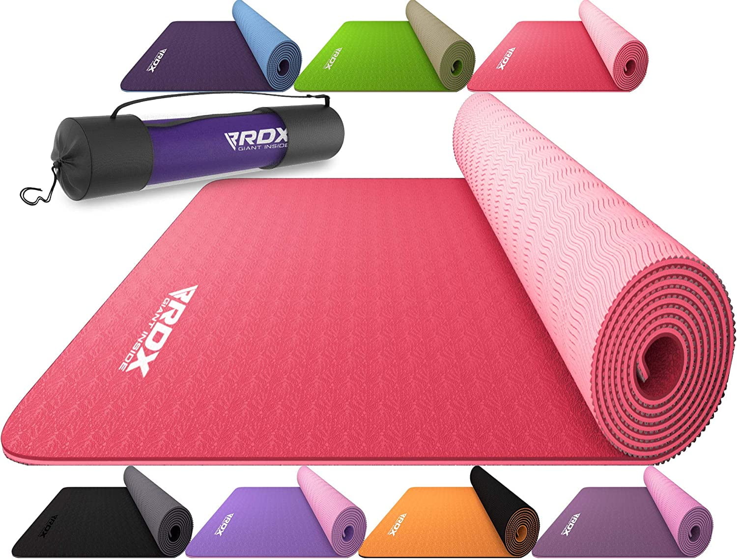 YOGA EXERCISE MATS 6MM THICK GYMNASTIC ECO-FRIENDLY 3 LAYER CARRY STRAP CAMPING 