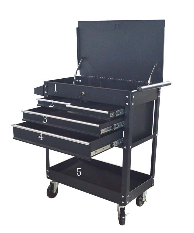 Details about   IntBuying 3 Trayers Rolling Tool Cart Shelves Workshop Garage Tool with Wheels 