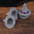thumbnail image 3 of Mini sombreros de bruja de fieltro hechos a mano, decoración de botellas de vino para Halloween, accesorios para el cabello, manualidades (gris), 6 uds., 3 of 7