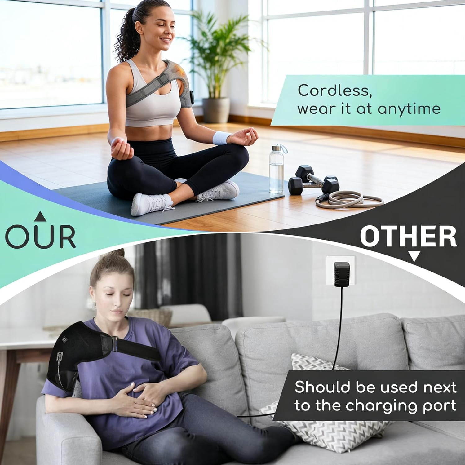 Triple Method Shoulder Massager with Heat, Compression & Vibration Massage, Triple Therapy for Shoulder Tension, Muscle Pain Relief & Relaxation