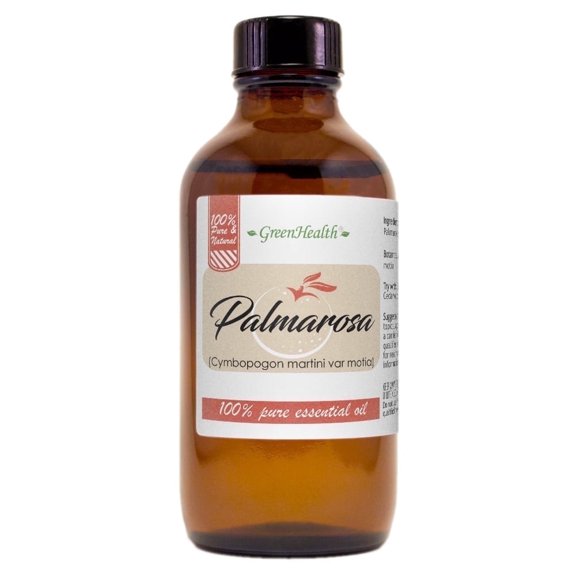 GreenHealth Palmarosa Essential Oil – 4 fl oz | 100% Pure Essential Oil - Amber Glass Bottle w/ Cap