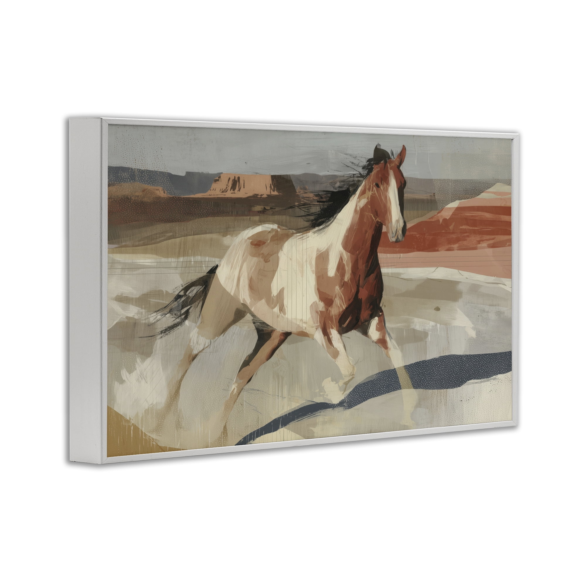 Stupell Industries Wild Horse Across Plains White Framed Giclee Art, design by Chromatic Storm Studio