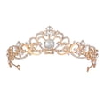 thumbnail image 1 of EeaseCA Couronne de Mariée en Strass, Couronne de Mariage en Alliage, Couvre-Chef Décoratif pour Femme Dame Femme (Doré), 1 of 7