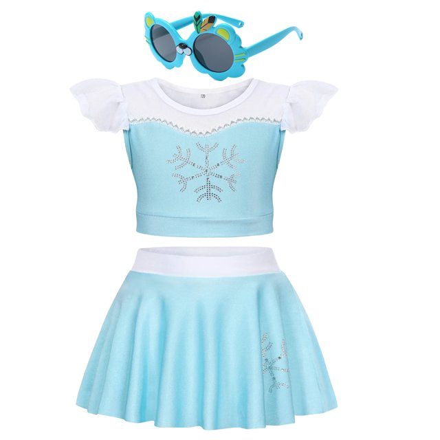 2024 traje de baño para niña, traje de baño, traje de baño de princesa de verano, Bikini blanco como la nieve Rapunzel, lindo traje de baño, conjunto de ropa de hadas