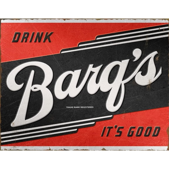 Desperate Enterprises Barq's Tin Sign - Nostalgic Vintage Metal Wall Decor - Made in USA