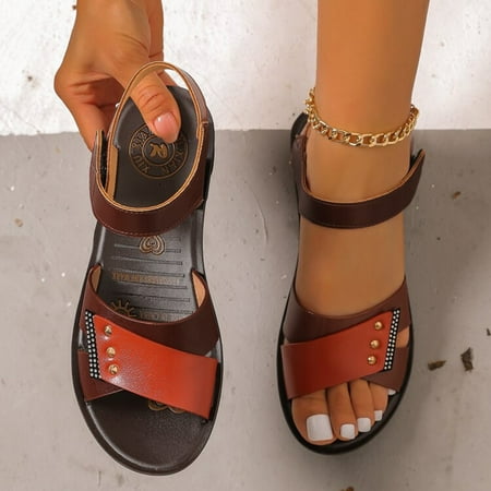 

PhoneSoap Women Sandals Fish Mouth Leather Sandals Platform Sandals Boho Sandals Summer Fashion Beach Sandals Platform Sandals Orange