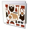 3dRose Lumberjack Design - Greeting Cards, 6 by 6-inches, set of 12
