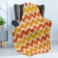 thumbnail image 4 of Chevron Soft Flannel Fleece Throw Blanket, Wavy Geometrical Cheering Warm Colors Ornamental Artwork Vintage Style, Cozy Plush for Indoor and Outdoor Use, 50" x 60", Orange Yellow Cream, by Ambesonne, 4 of 5