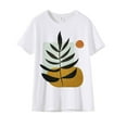 thumbnail image 1 of Birdeem Chemise Décontractée Imprimée pour Femmes Col Rond Manches Courtes Tee Tops Manches Courtes Blouses Col Rond Chemises, 1 of 1