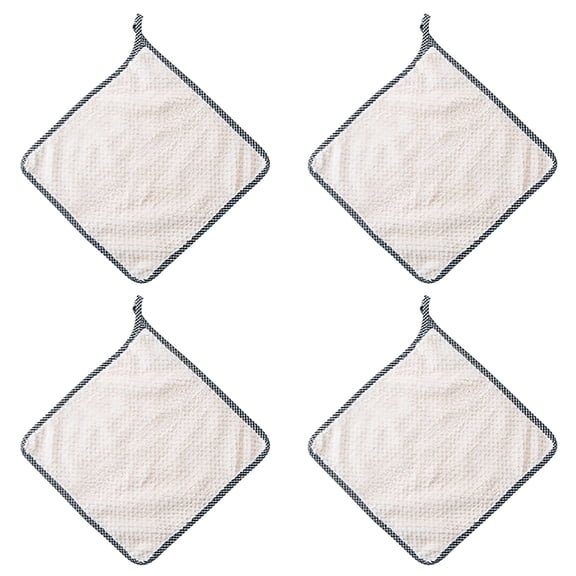 PLJFXXM4 Pcs Exfoliating Face and Body Wash Cloths Towel Weave Bath Exfoliating Scrub Massage Bath Cloth for Women and Men, 9.45 x 7.09 Inch (White)