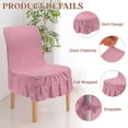thumbnail image 3 of 2 Pack Dining Room Chair Covers, Parson Chair Slipcover with Skirt, Stretch Chair Seat Protector for Dining Room Restaurant Banquet, Pink, 3 of 7