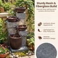 thumbnail image 6 of ELLEGNT 32" Outdoor Water Fountain with LED Lights – 4-Tier Cascading Fountain for Patio, Deck, Backyard, Balcony, 6 of 9
