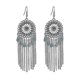 thumbnail image 1 of Pendientes largos con forma de gota de aceite y pequeñas flores con cuentas multicapa de aleación azul para regalo de cumpleaños, 1 of 1
