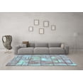 thumbnail image 3 of Ahgly Company Indoor Square Abstract Light Blue Modern Area Rugs, 4' Square, 3 of 4