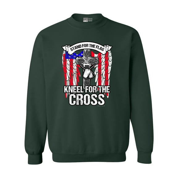 Stand For The Flag Kneel For The Cross Army Necklace DT Crewneck Sweatshirt