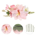 thumbnail image 3 of Unique Bargains 1 Pc Women's Lightweight Simulated Flowers Hair Clips Comb for Parties Pink Polyester Fabric Iron, 3 of 4